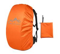 Create idea Safe Backpack Rain Cover 35L Reflective Cross Buckle Straps Waterproof Bag Cover with Storage Bag Outdoor Camping Travel Rainproof Orange