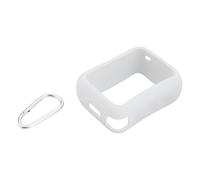 Create idea Speaker Silicone Cover with Carabiner Waterproof Ultra-light Protective Sleeve Compatible with JBL GO 4 (White)