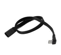 Create idea USB C Charging Cable USB C 2.0 Extension Cable 90 Degree USB C 2.0 Male to Female Flat Silicone Cable for Laptop Phone Tablet Car Device