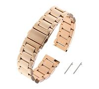 Create idea Watch Strap Compatible with Garmin Venu 2S / Vivoactive 4S / Vivomove 3S for 130-195mm Wrist Size Stainless Steel Watch Band Replacement Wristband Rose Gold