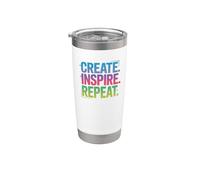 Create Inspire Repeat Motivational Quote Design Stainless Steel Insulated Tumbler