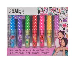 Create it! Scented Glitter Lip Gloss | Kids Lip Gloss Set of 7, Play Makeup | Kids makeup set with a lip gloss for every day of the week, 7 colours and scents such as blueberry, strawberry and vanilla