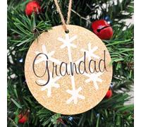 Create Magical Christmas Memories with our Personalised Christmas Tree Name Bauble - Glitter Effects, White Snowflake, for a Festive Touch (Gold, Mdf Wood Indoor Use Only)