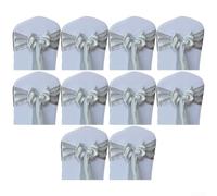 Create Memorable Events with Our Set of 10 Elegant Satin Chair Cover Bands (Grey)