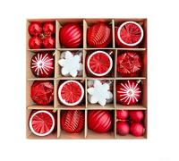 Create Memorable Moments with 40PCS Decorative Christmas Tree Ornaments for Weddings and Holidays (Red)