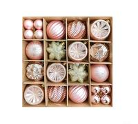 Create Memorable Moments with 40PCS Decorative Christmas Tree Ornaments for Weddings and Holidays (Rose Gold)