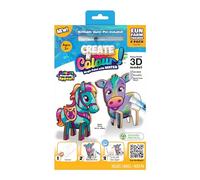 Create 'n' Colour Take Along Fun Farm Friends 2 Pack - Horse & Cow 3D Model Water Painting Kit, Reusable Magic Paint with Water, Mess-Free Craft Set