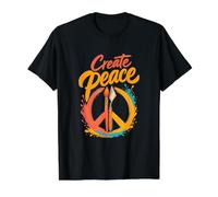 Create Peace Artist Teacher Design Value Graphic T-Shirt, Men, Black, XL