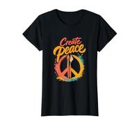 Create Peace Artist Teacher Design Value Graphic T-Shirt, Women, Black, M