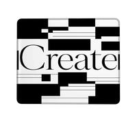 Create Small Mouse Pad, Modern Minimalistic Black White Black Square Rubber Non Slip Mini Travel Desk Mousepad Idea for Home Office Desk Laptop Gamers Gift Square 8x10 Inch