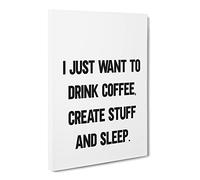 Create Stuff Typography Quote Canvas Wall Art Print Ready to Hang, Framed Picture for Living Room Bedroom Home Office Décor, 20x14 Inch (50x35 cm)