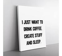 Create Stuff Typography Quote Canvas Wall Art Print Ready to Hang, Framed Picture for Living Room Bedroom Home Office Décor, 60x40 cm (24x16 Inch)
