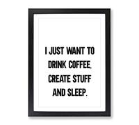 Create Stuff Typography Quote Framed Print | A2 Black Framed Wall Art | Ready to Hang | Modern Positive Affirmations Picture | Living Room Bedroom Lounge Office