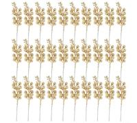Create Stunning Holiday Arrangements with 30pcs Artificial Berry Twigs, Perfect for Christmas Trees and Crafting (Gold)