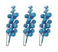 Create Stunning Holiday Displays With Our Set of 3 Glittery Artificial Berries on Adjustable Wire Kinds Of Decorations (Blue)