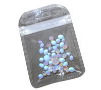 Create Stylish Nails Art With 50pcs Blue Tears Cats Eye Matte Stones Nails Decors For Professional And Manicures