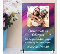 Create the Ultimate Personalised Colleague Friendship Freestanding Plaque - Chance Made Us Colleagues, Fun & Laughter Made Us Friends! Custom Photo Sign (Multi, MDF Wood - A5-21cm x 14cm)