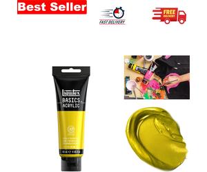 Create with BASICS Metallic Yellow Gold Acrylic Paint 118ml - Perfect for Canvas