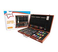 Create Wooden Art Set - (80 Piece) Deluxe Junior Art Creativity Set Box for Colouring, Drawing and Sketching, Gift for Beginners, Artists, Adults, Teens