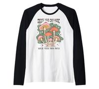 Create Your Magic Walk Your Own Path Mushroom Art Raglan Baseball Tee