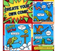 Create Your Own Comic: Children’s Activity Book Blank Pages To Write and Create Your Characters and Story, Fill in the Speech Bubbles and Colouring ... Homeschool Creative Writing Learning Workbook
