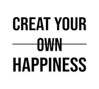 Create Your own Happiness Successful Quote Lettering Stickers 38x51.6cm Equipped with Transfer Film kit Black