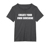 Create Your Own Sunshine T-Shirt, Women's Plus, Dark Heather Grey, 4X