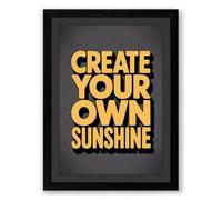 Create Your Own Sunshine Typography Framed Wall Art Print A4 (29.7×21cm) Black, Wall Decor for Living Room, Bedroom, Office & Home, Ready to Hang, Art Gift