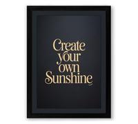 Create Your Own Sunshine Typography Framed Wall Art Print A4 (29.7×21cm) Black, Wall Decor for Living Room, Bedroom, Office & Home, Ready to Hang, Art Gift