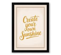 Create Your Own Sunshine Typography Framed Wall Art Print A4 (29.7×21cm) Black, Wall Decor for Living Room, Bedroom, Office & Home, Ready to Hang, Art Gift