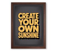 Create Your Own Sunshine Typography Framed Wall Art Print A4 (29.7×21cm) Walnut, Wall Decor for Living Room, Bedroom, Office & Home, Ready to Hang, Art Gift