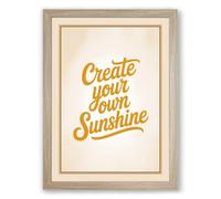 Create Your Own Sunshine Vintage Framed Wall Art Print A4 (29.7×21cm) Oak, Wall Decor for Living Room, Bedroom, Office & Home, Ready to Hang, Art Gift