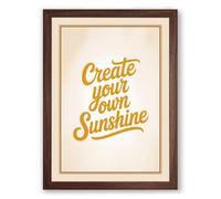 Create Your Own Sunshine Vintage Framed Wall Art Print A4 (29.7×21cm) Walnut, Wall Decor for Living Room, Bedroom, Office & Home, Ready to Hang, Art Gift