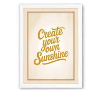 Create Your Own Sunshine Vintage Framed Wall Art Print A4 (29.7×21cm) White, Wall Decor for Living Room, Bedroom, Office & Home, Ready to Hang, Art Gift