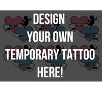 Create your own Temporary Tattoos, ANY design, ANY size A4 sheet. Upload the design or words, we fill the sheet and ship the nexy day.