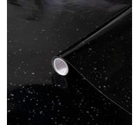 Create Your World 67.5cm x 10m d-c-fix BLACK GRANITE QUARTZ sticky back plastic vinyl wrap film (200-8297)