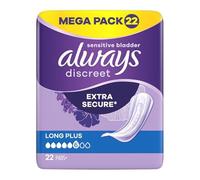 CREATE ZONE Always Discreet Incontinence Pads 22s - Long+ | Extra Secure Protection for Heavier Needs | Ultra-Thin, Rapid Dry Core, Odour Lock Technology, Discreet Fit & Comfort