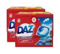 CREATE ZONE Daz All in 1 Pods Washing Capsules, Whites & Colours- Convenient, Effective, and Gentle Laundry Detergent- 12 Washes/Pack (Pack Of 3)