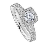 Created Brilliance Cynthia & Layla 9ct Gold 0.90ct Lab Grown Diamond Bridal Set White