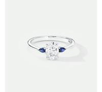 Created Brilliance Rebecca 9ct White Gold Diamond Sapphire Ring - White Gold / M