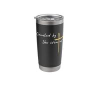 Created by The Creator Jesus Cross Minimal Catholic Religion Stainless Steel Insulated Tumbler