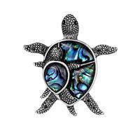 Created Crystal Brooch for Women Glass Huge Stone Vintage Pin Tortoise Blue Turtle Brooch Figural Animal Lapel Pin Backs Locking (Blue, One Size)