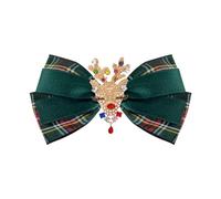 Created Crystal Brooch for Women Retro Holiday Party Ornaments Rhinestone Plaid Bow Tie Brooch Fabric Bow (pin Style) Sweater Clips to Hold Sweater Together (A, One Size)