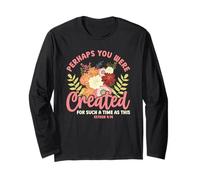 Created for Such a Time as This Esther 4:14 Christian Floral Long Sleeve T-Shirt