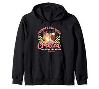 Created for Such a Time as This Esther 4:14 Christian Floral Zip Hoodie