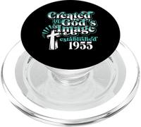 Created In Gods Image Established 1955 Christian Birthday PopSockets PopGrip for MagSafe