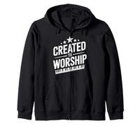 Created To Worship Piano Sunset Design Zip Hoodie
