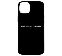 Created With a Purpose Christian Faith Cross Aesthetic Quote Case for iPhone 14 Plus