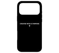 Created With a Purpose Christian Faith Cross Aesthetic Quote Case for iPhone 17 Pro Max
