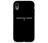 Created With a Purpose Christian Faith Cross Aesthetic Quote Case for iPhone XR
